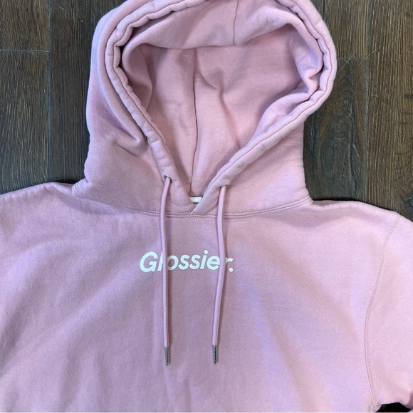 Glossier Pink Logo Hoodie SZ SM - Picture 2 of 7